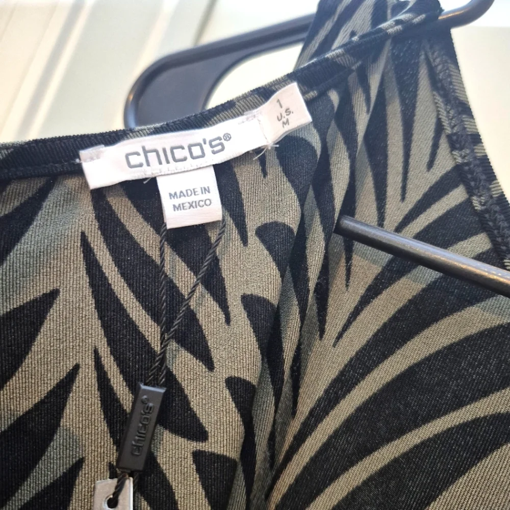 Chico's Olive & Black Sleeveless Jumpsuit Medium 1 NWT - Picture 9 of 10